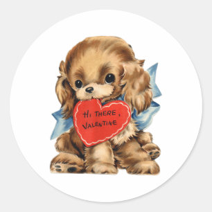 Vintage Cottagecore Retro Valentine Shop Uni Kids  Classic Round Sticker