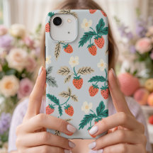 Vintage Cottagecore Strawberry Pattern