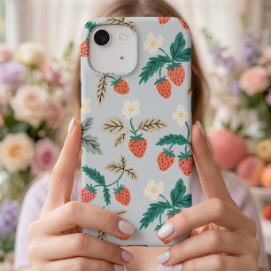 Vintage Cottagecore Strawberry Pattern