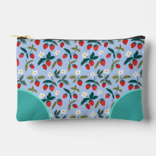 Vintage Cottagecore Strawberry Pattern Accessory Pouch
