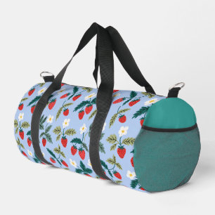 Vintage Cottagecore Strawberry Pattern Duffle Bag
