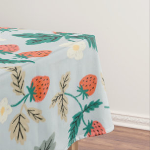 Vintage Cottagecore Strawberry Pattern Tablecloth