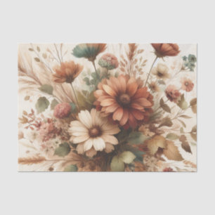 Vintage Cottagecore Watercolor Floral Earthy  Tissue Paper
