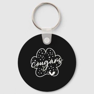 Vintage Cougars School Sports Team Spirit Back To  Key Ring