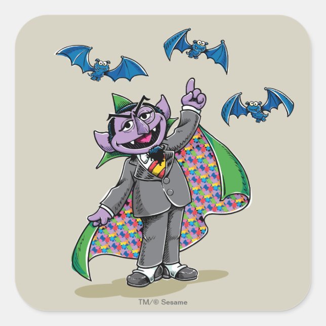 Vintage Count von Count Square Sticker (Front)