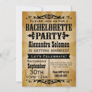 Vintage Country Bachelorette Party Invitation
