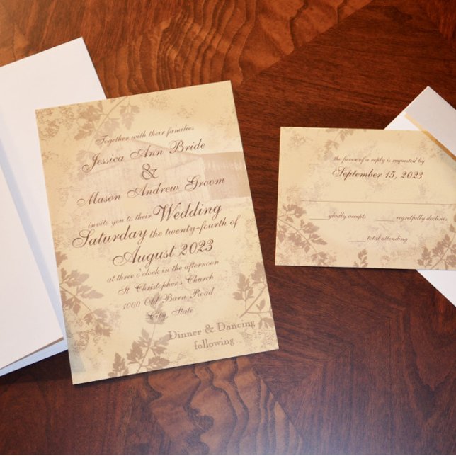 Vintage Country Barn Wedding Invitation (Creator Uploaded)