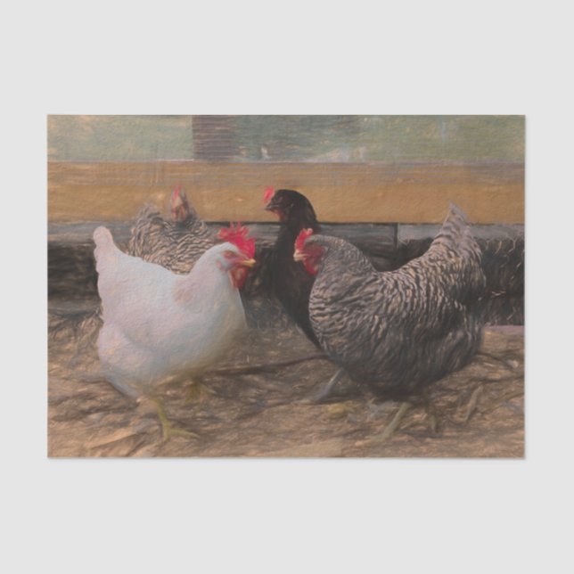 Vintage Country Barnyard Chicken Tissue Paper (Front)