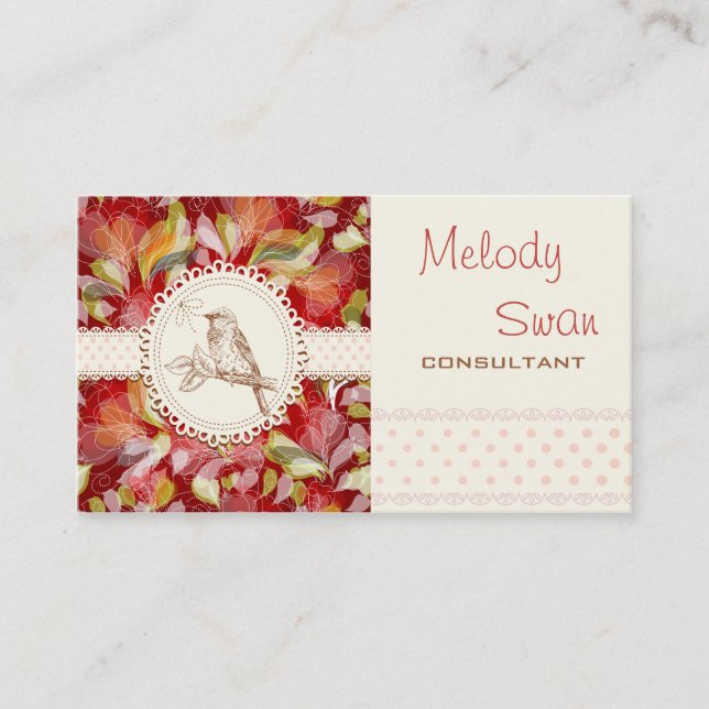 Vintage Country Bird Consultant Business Business Card (Front)