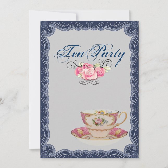 Vintage Country Bridal Shower Tea Party Invitation (Front)