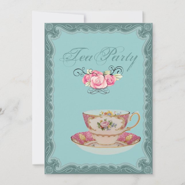 Vintage Country Bridal Shower Tea Party Invitation (Front)