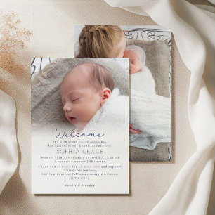 Vintage Country Charm Welcome Baby Photo Announcement