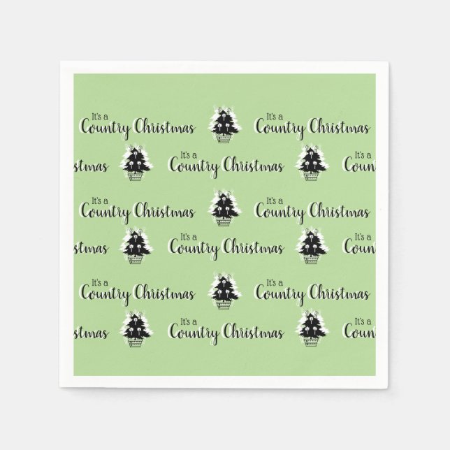 Vintage Country Christmas Trees  Napkin (Front)