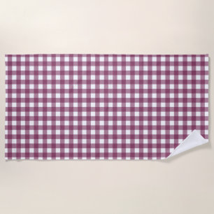 Vintage Country Cottage Style Gingham Plaid  Beach Towel