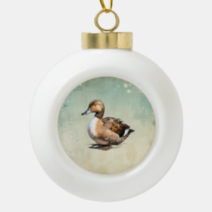 Vintage country Duck Christmas Ceramic Ball Christmas Ornament