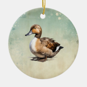 Vintage country Duck Christmas Ceramic Tree Decoration