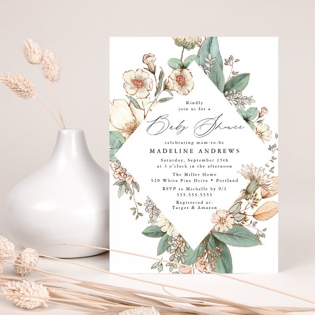 Vintage Country Floral Baby Shower Invitation (Creator Uploaded)