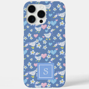 Vintage Country Geese Pattern Monogram iPhone 16 Pro Max Case