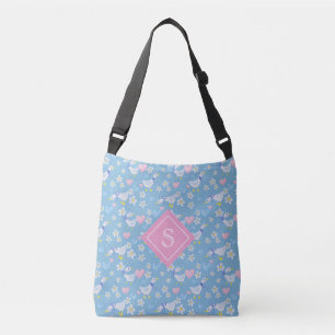 Vintage Country Geese Pattern Monogram Crossbody Bag