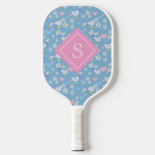 Vintage Country Geese Pattern Personalised Pickleball Paddle