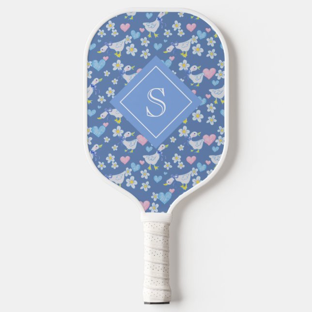 Vintage Country Geese Pattern Personalised Pickleball Paddle (Front)