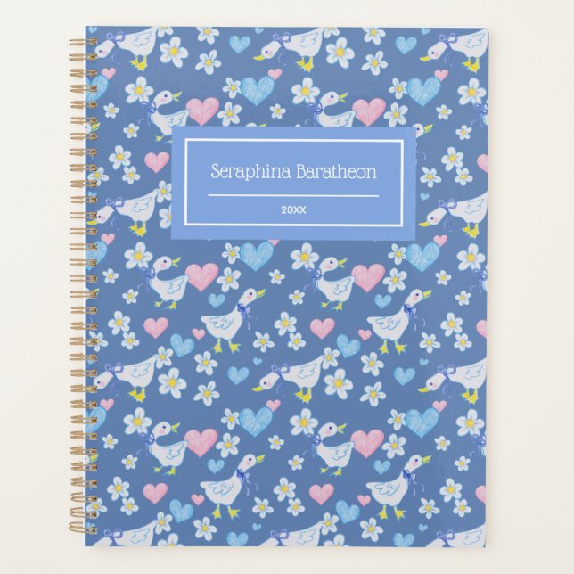 Vintage Country Geese Pattern Personalised Planner (Front)
