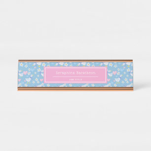 Vintage Country Geese Pattern Personalized Desk Name Plate