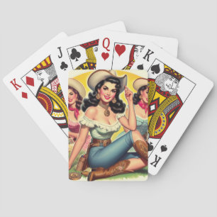 Vintage Country Girls Playing Cards