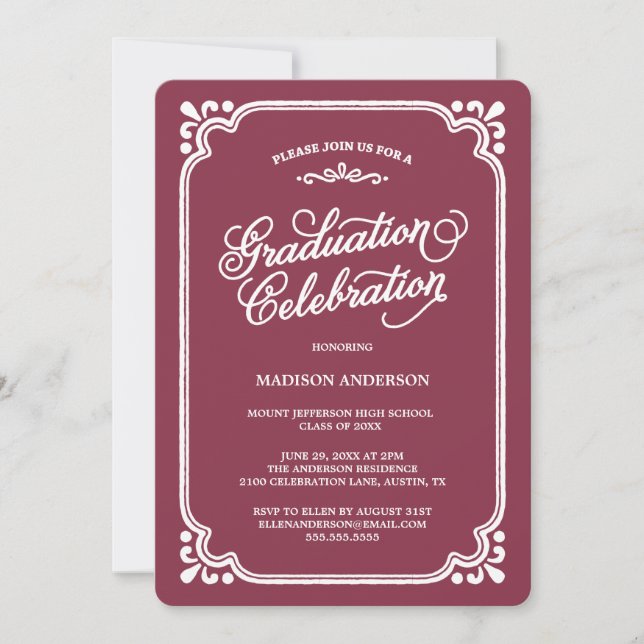 Vintage Country | Graduation Invitation (Front)
