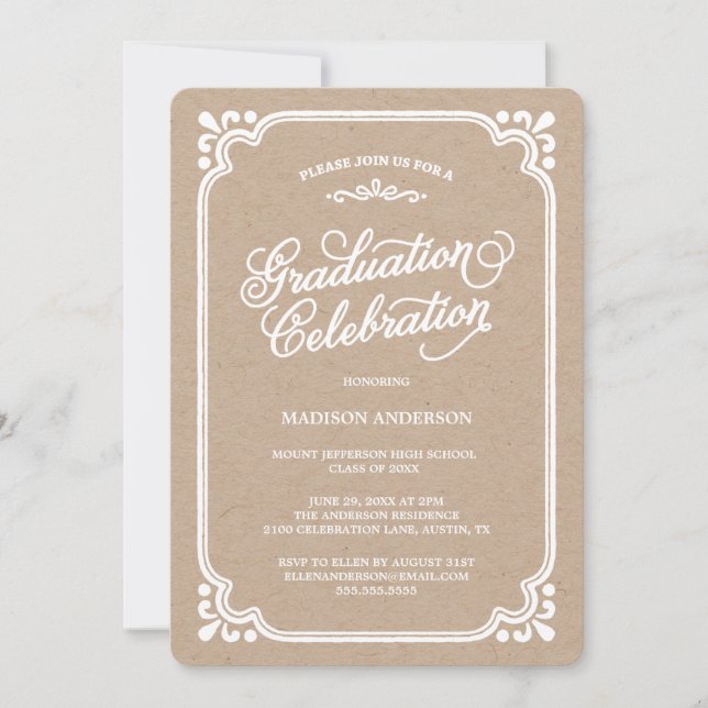 Vintage Country | Graduation Invitation (Front)