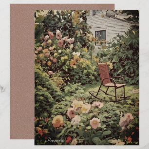 Vintage Country Home Garden Floral Scrapbook Paper