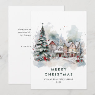 Vintage Country Hose Christmas Tree Corporate Holiday Card