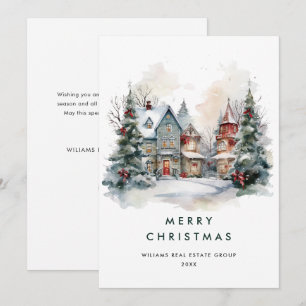 Vintage Country Hose Christmas Tree Corporate Holiday Card