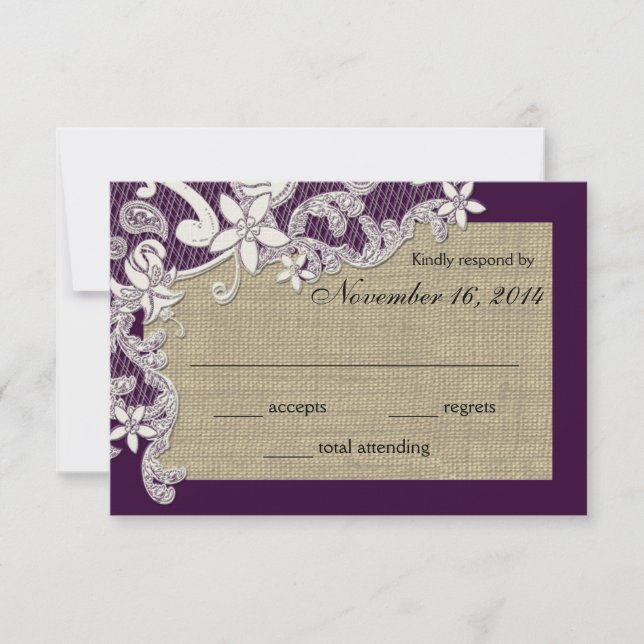 Vintage Country Lace Design Response Card (Front)