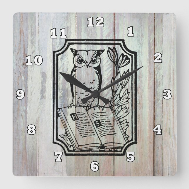 Vintage Country owl book lovers clock (Front)