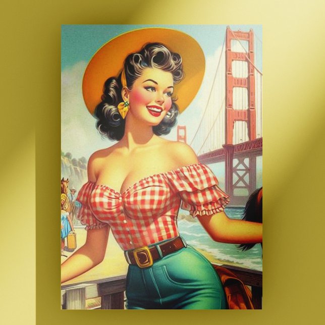 Vintage Country Pin Up Postcard (Creator Uploaded)