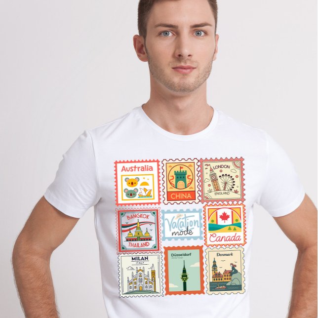Vintage Country Postal Stamp  T-Shirt (Creator Uploaded)