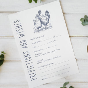 Vintage Country Prediction Wishes Baby Shower Game Poster