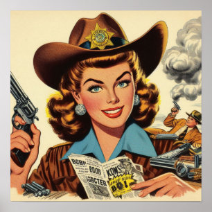 Vintage Country Pulp Girl Poster