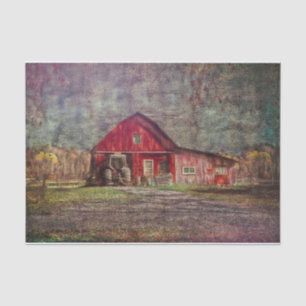Vintage Country Rustic Old Red Texture Barn Tissue Paper