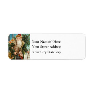 Vintage Country Santa Claus Walking the Lane