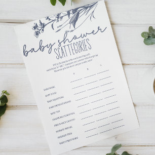Vintage Country Scattergories Baby Shower Game Poster