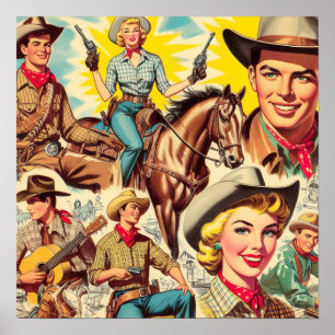 Vintage Country Seamless Illustration Poster
