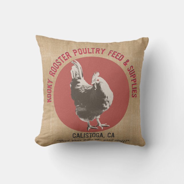 vintage country-style feed sack pillow (Front)