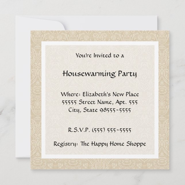 Vintage Country Style Quilt Housewarming Party Invitation (Back)