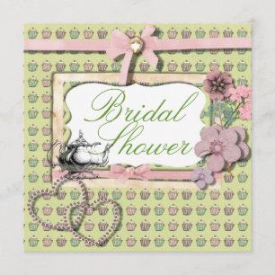 Vintage Country Tea Party Bridal Shower Invitation