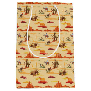 Vintage Country Western Cowboy  Medium Gift Bag