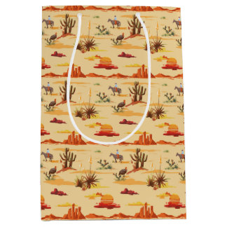 Vintage Country Western Cowboy  Medium Gift Bag