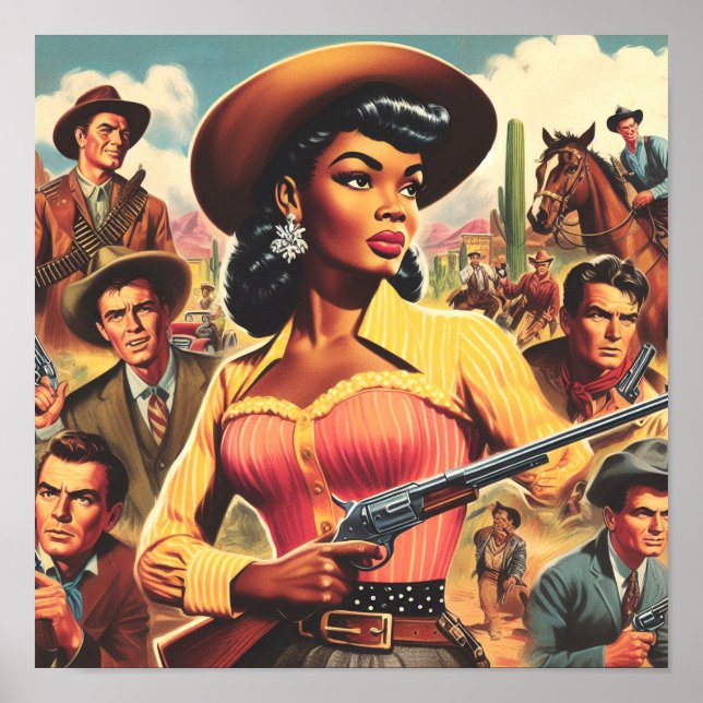 Vintage Country Western Woman Poster (Front)