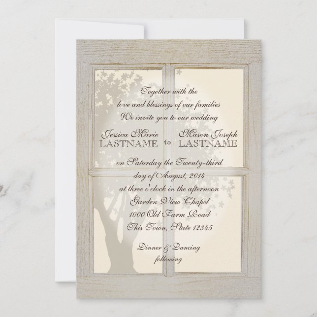 Vintage Country Window Frame Wedding Invitation (Front)